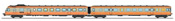 French RGP Railcar 1 orange / Grey, Era IV-V XBD-2737 + Car XRABx-7721 LYON-VAISE
